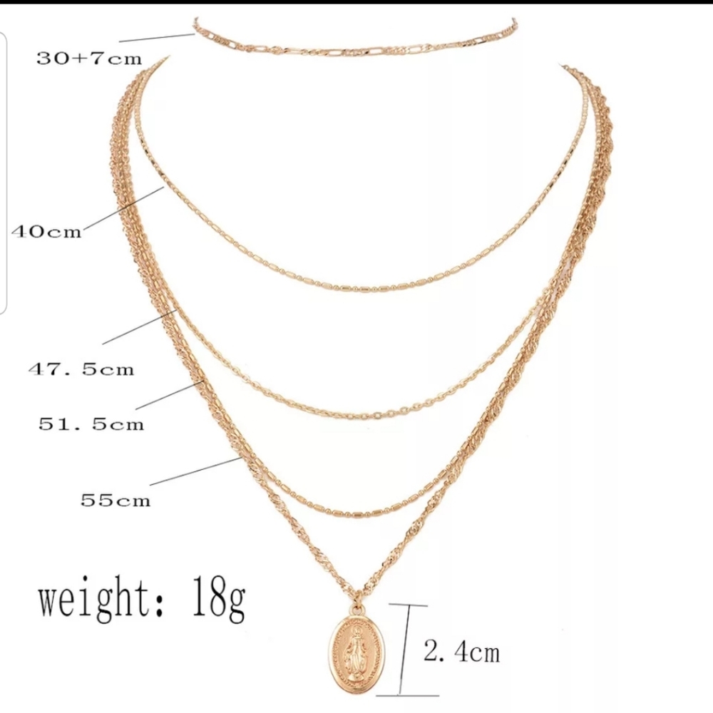*Morgan* Layered Medallion Necklace - Picture 3 of 6